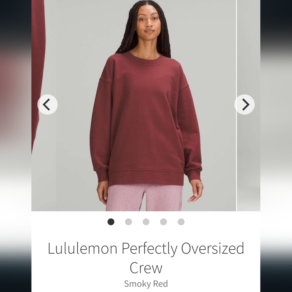 Lululemon size 2 Perfectly Oversized Crew Smoky Red